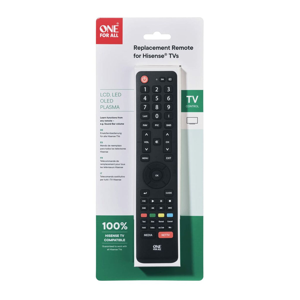 Hisense Universal Remote Control One For All Black